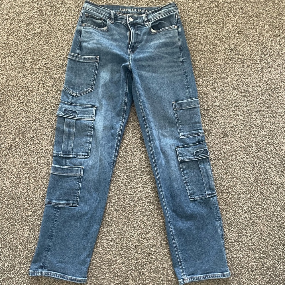 American Eagle cargo straight leg jeans
